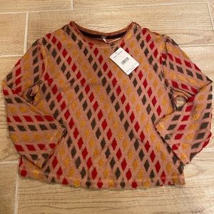 Free People Crop 3/4 sleeve knit shirt NWT